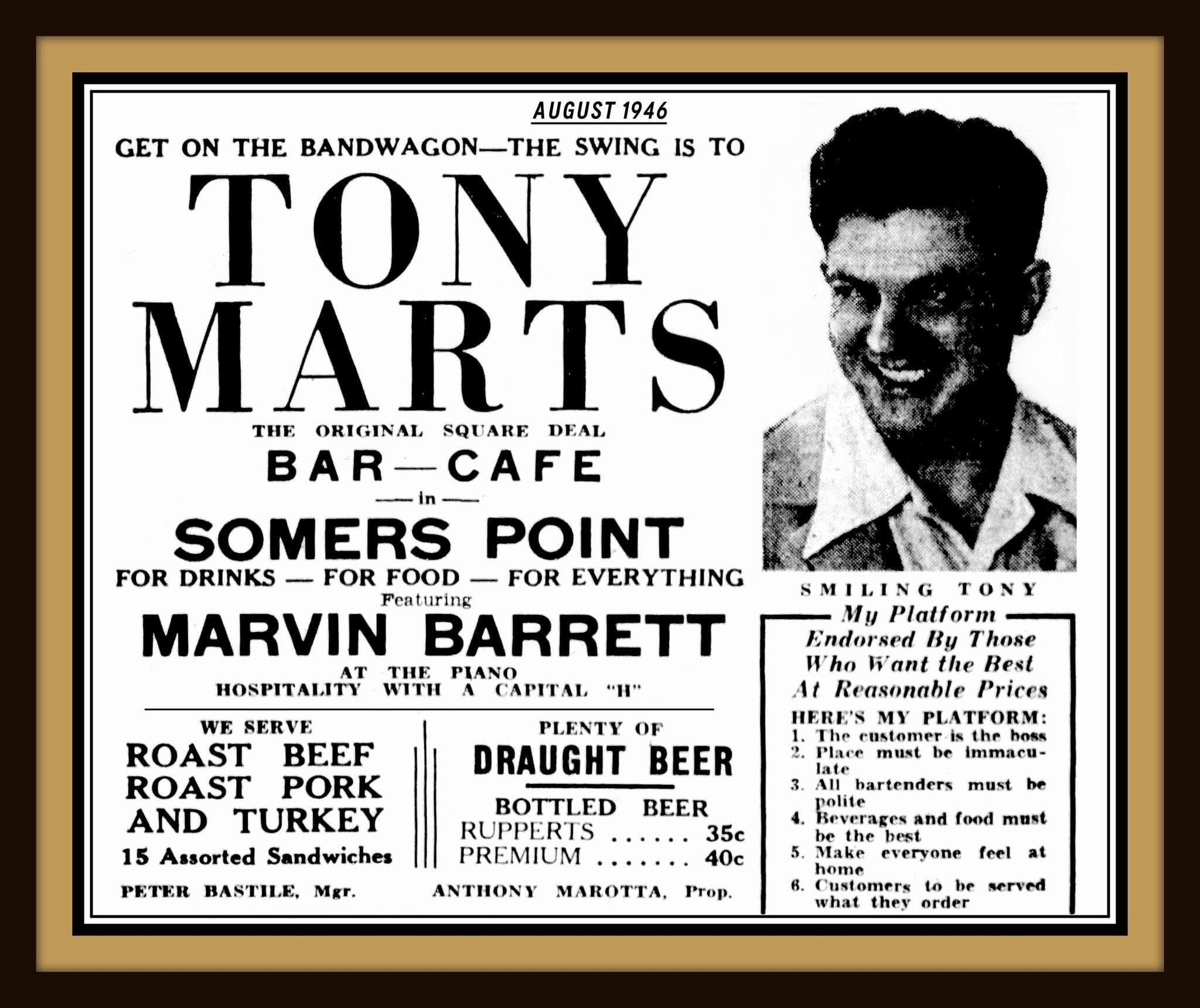 Tony Mart's early 1946 Poster